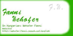 fanni wehofer business card